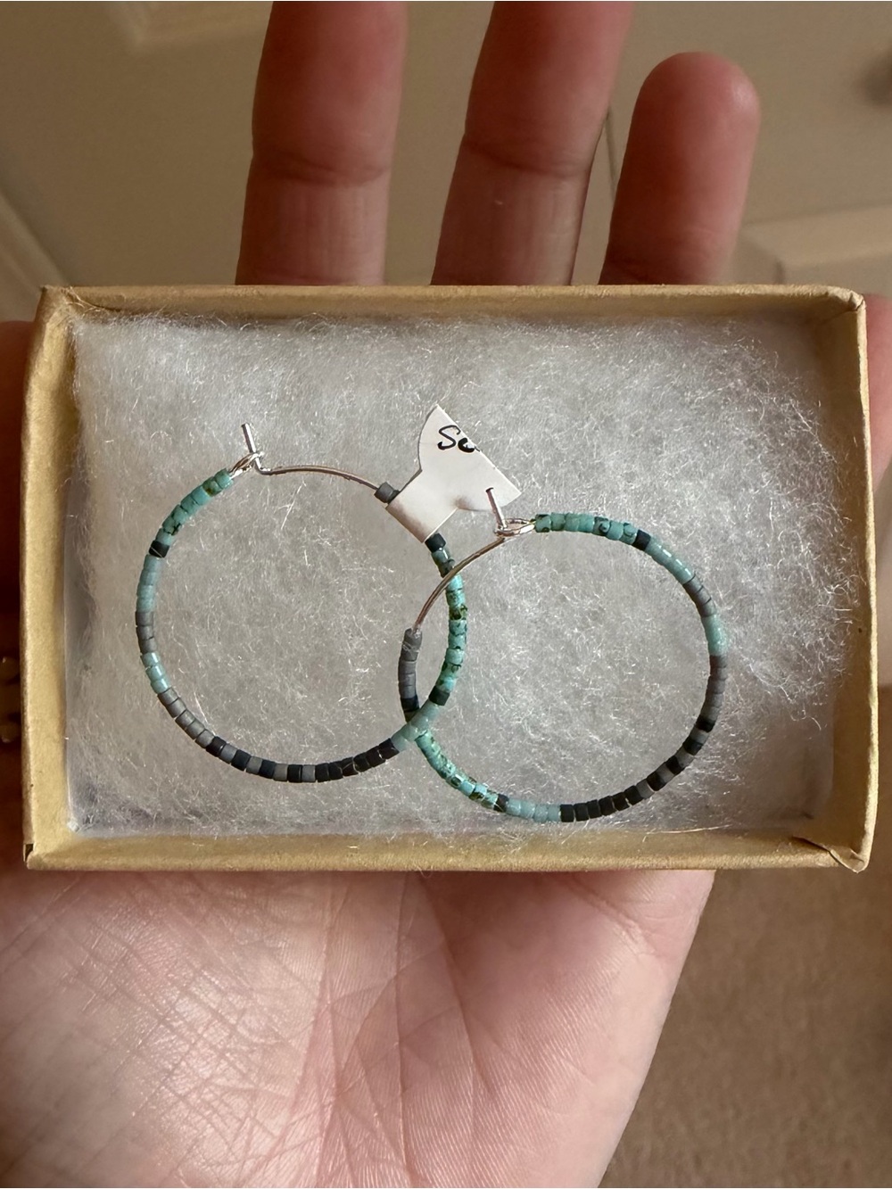 Scout Curated Wears - Chromacolor Miyuki Small Hoop - Turquoise Multi/Silver